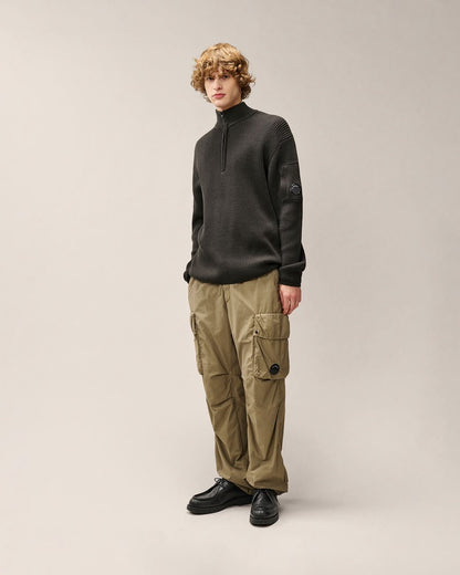 Maglia C.P. Company in lana con mezza zip e lente logo