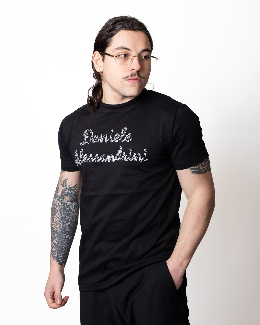 T-Shirt Daniele Alessandrini con logo ricamato uomo