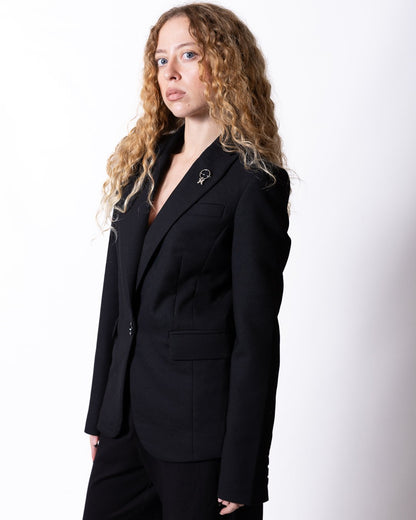 Giacca Richmond X in lana con maxi grafica sul retro in perline e ricami