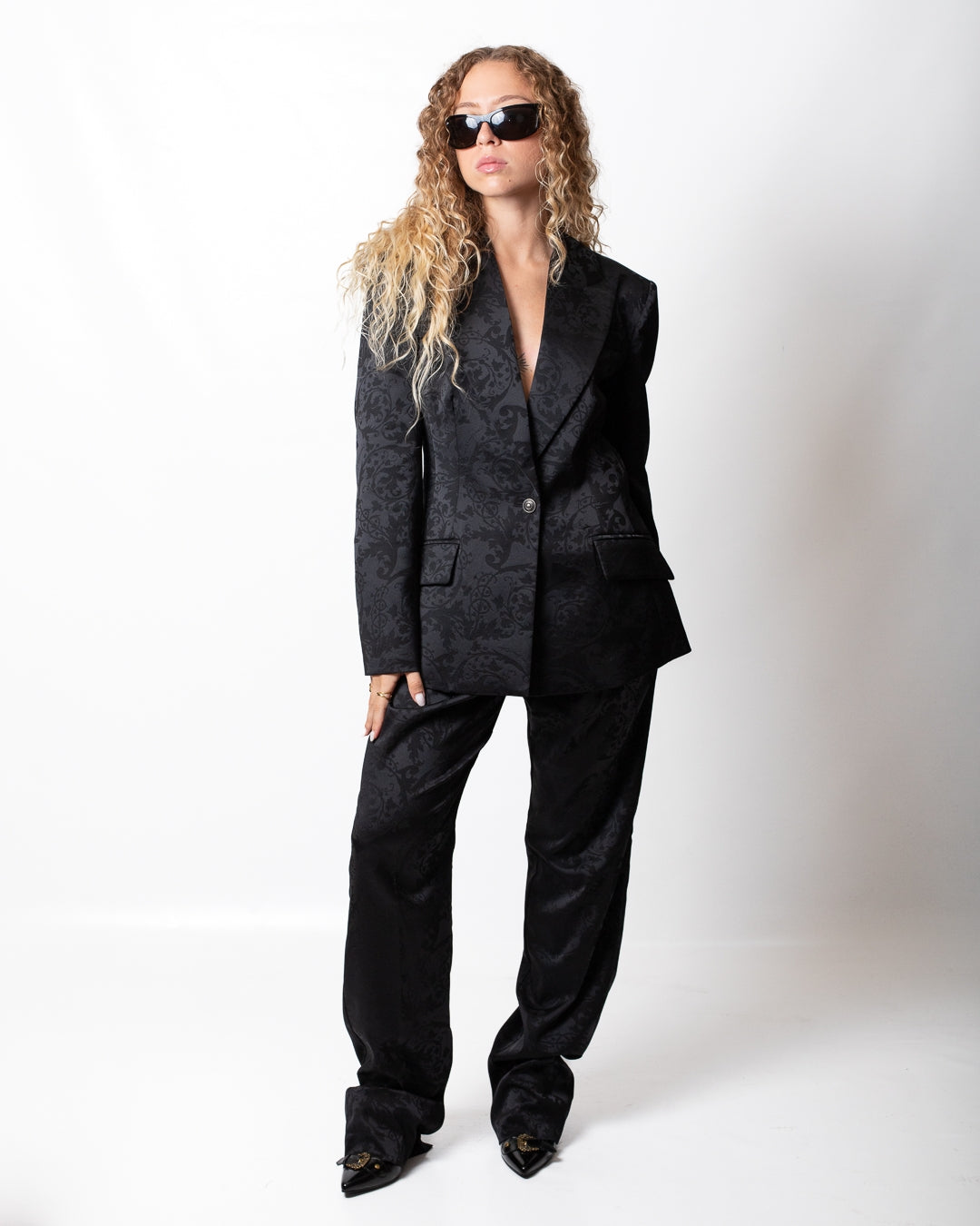 Giacca blazer Versace Jeans Couture "Satin Barocco" monopetto donna