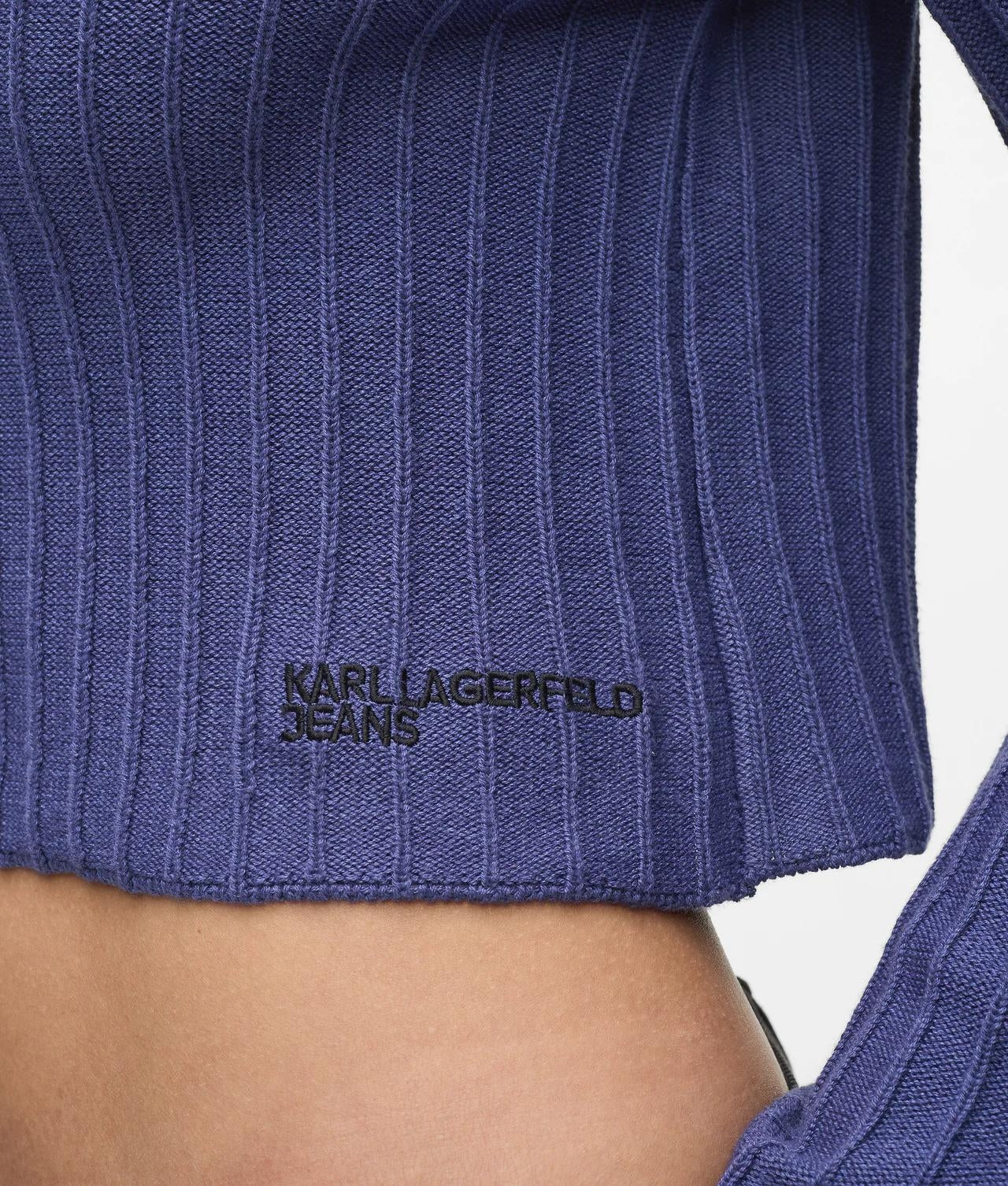 Maglia Karl Lagerfeld Jeans cropped a lupetto donna