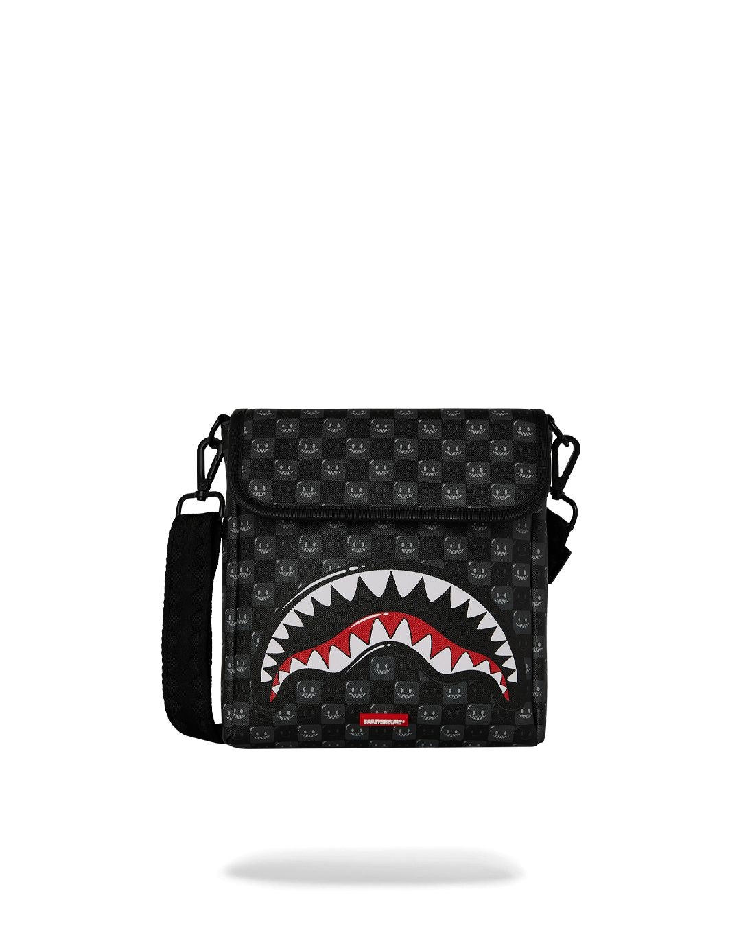 Tracolla Sprayground nero SHARKS IN PARIS WTF BUBBLY BLACK CHECK MESSENGER SLING 