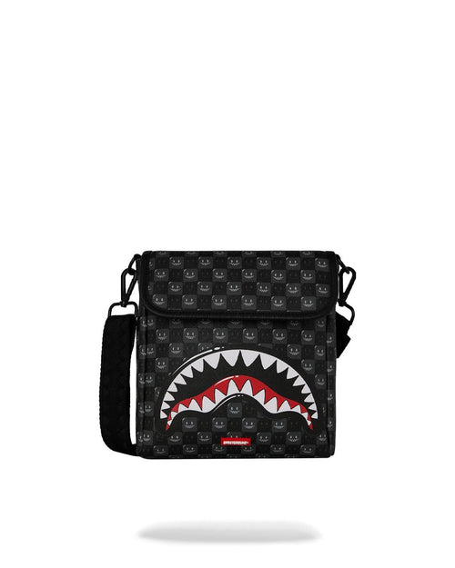 Tracolla Sprayground nero SHARKS IN PARIS WTF BUBBLY BLACK CHECK MESSENGER SLING 