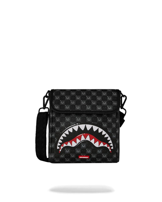 Tracolla Sprayground nero SHARKS IN PARIS WTF BUBBLY BLACK CHECK MESSENGER SLING 