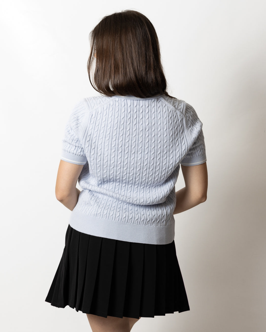 Polo Lacoste in maglia ricamata donna