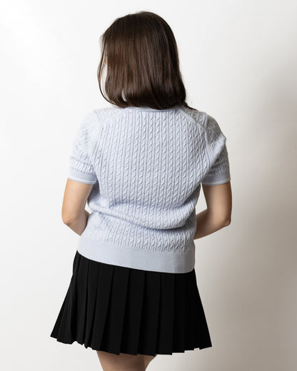 Polo Lacoste in maglia ricamata donna