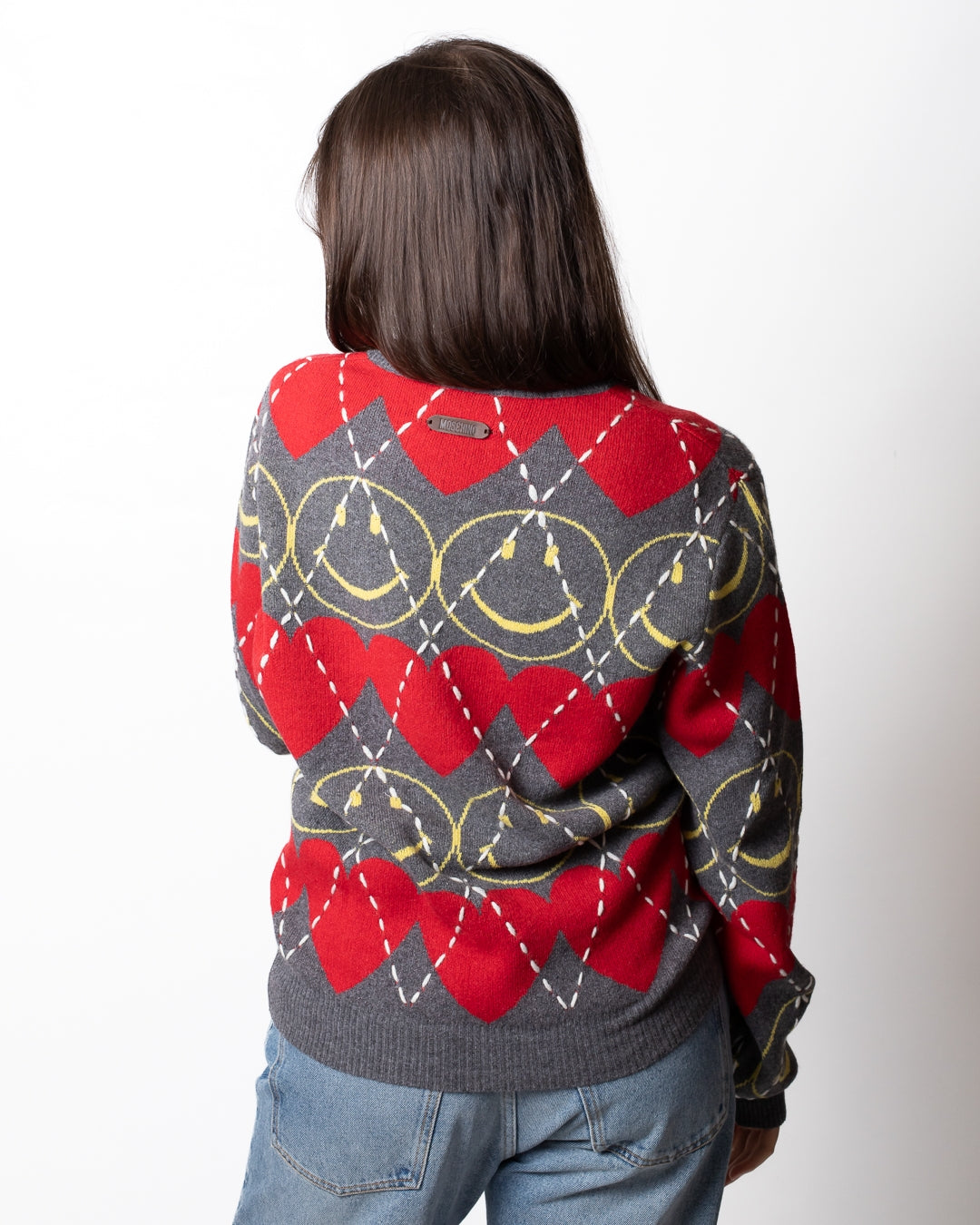 Maglia Moschino "Smiley Capsule" girocollo con ricami all-over