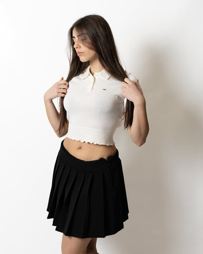 Polo Tommy Jeans cropped con riccetti donna