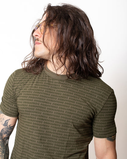 T-Shirt Dsquared2 con logo all-over uomo