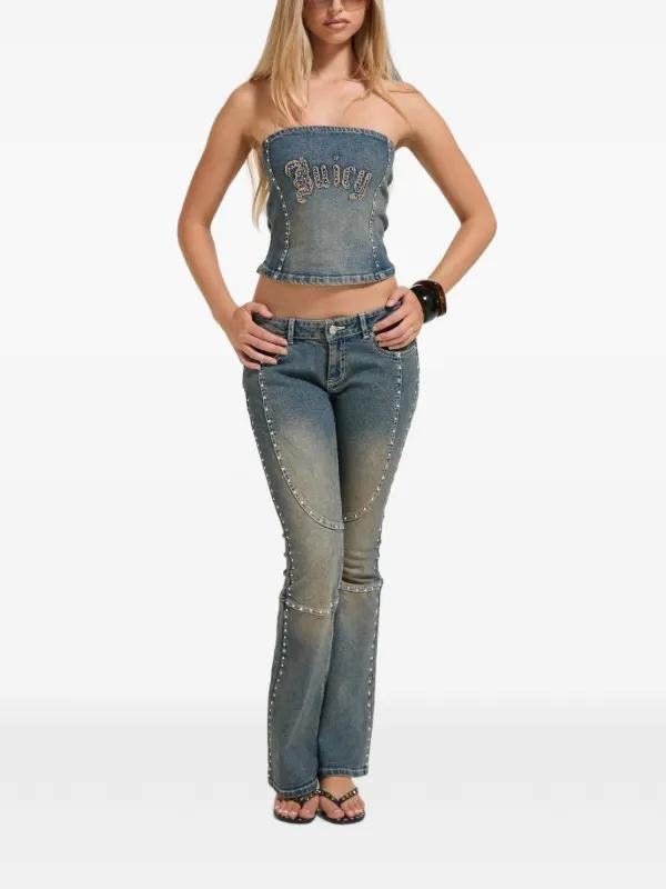 Jeans Juicy Couture con logo e borchie