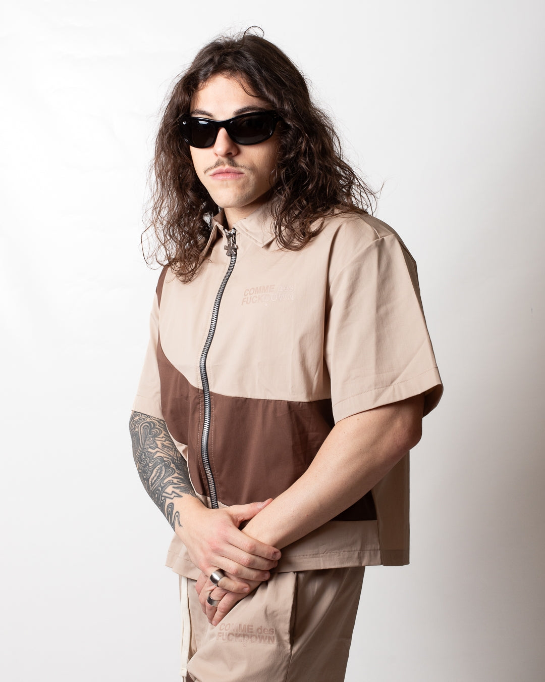 Camicia Comme des Fuckdown fullzip con inserto uomo