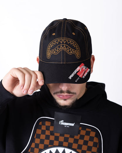 Cappello Sprayground con visiera, logo ricamato a contrasto e logo stampato