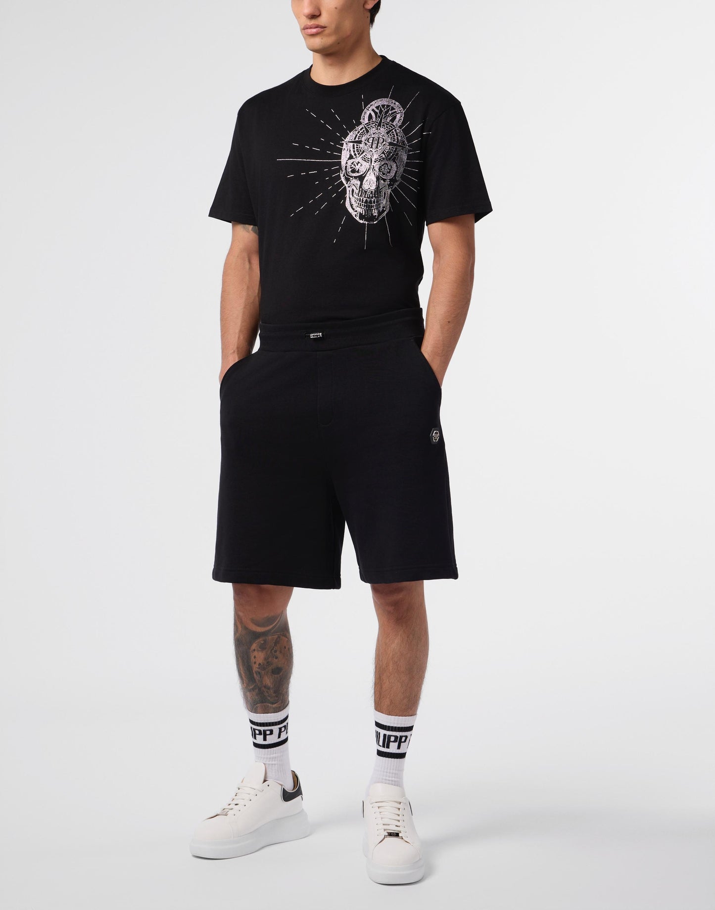 Bermuda Philipp Plein con logo basic applicato 