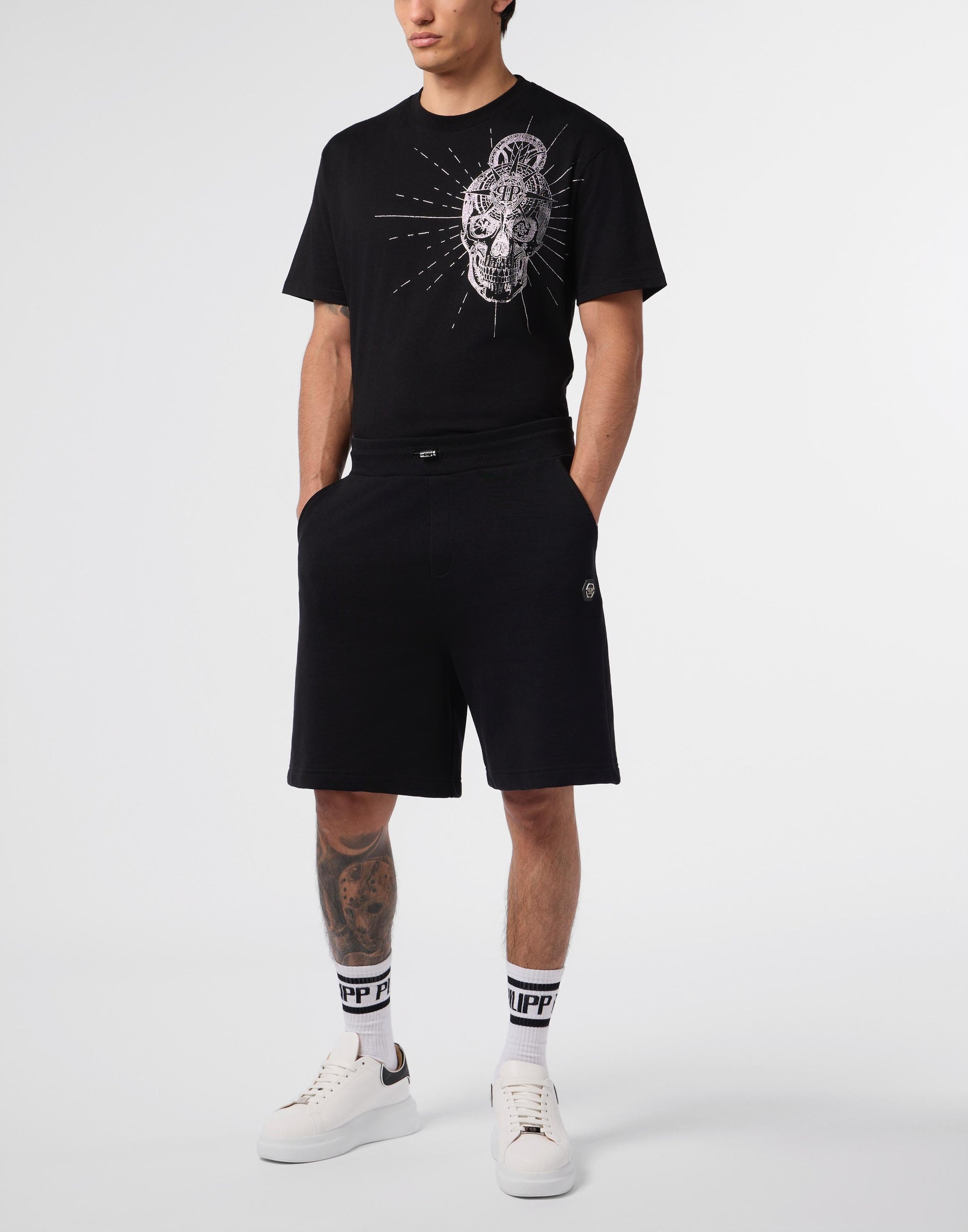 Bermuda Philipp Plein con logo basic applicato 