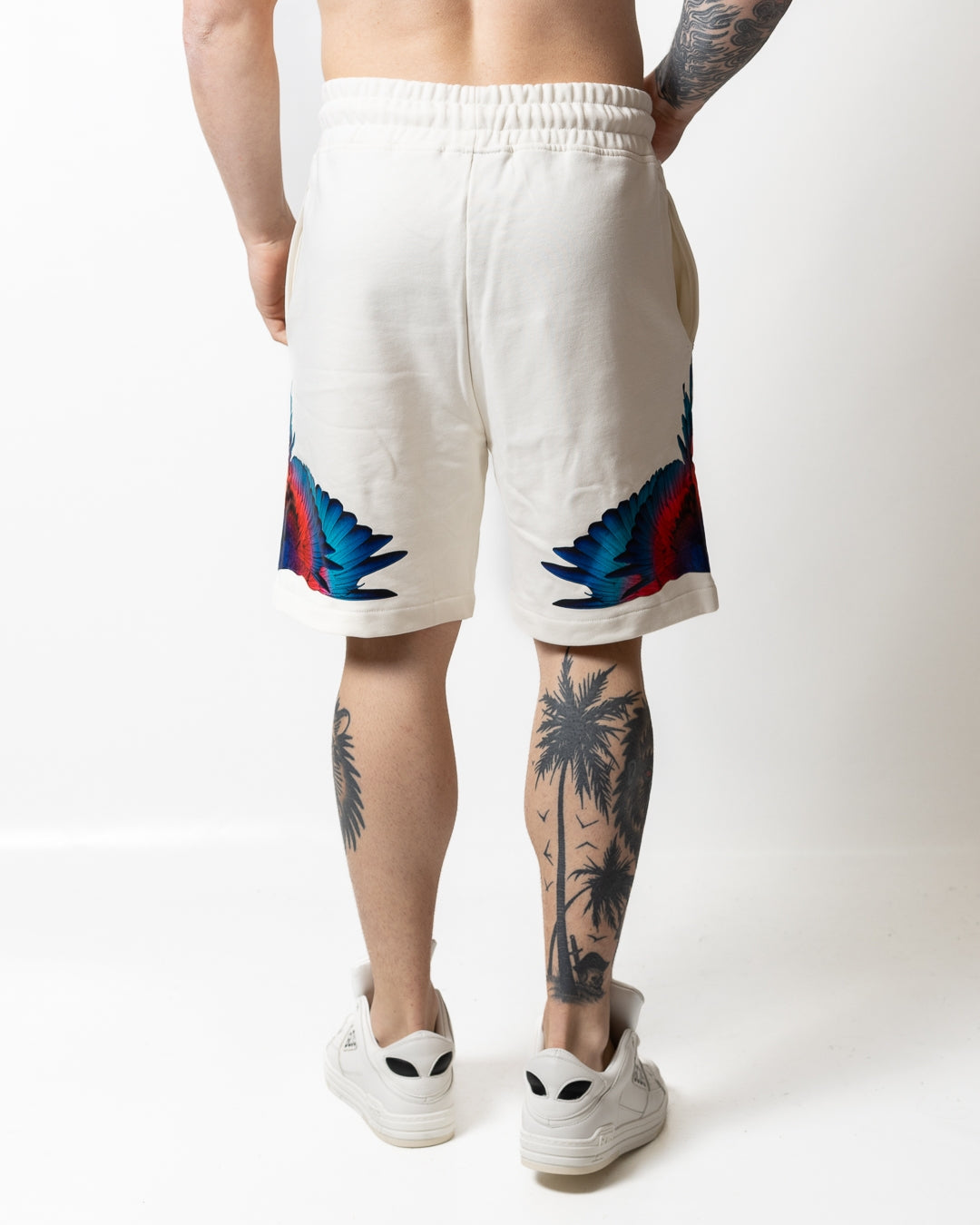 Bermuda Marcelo Burlon in felpa "Icon Wings" uomo