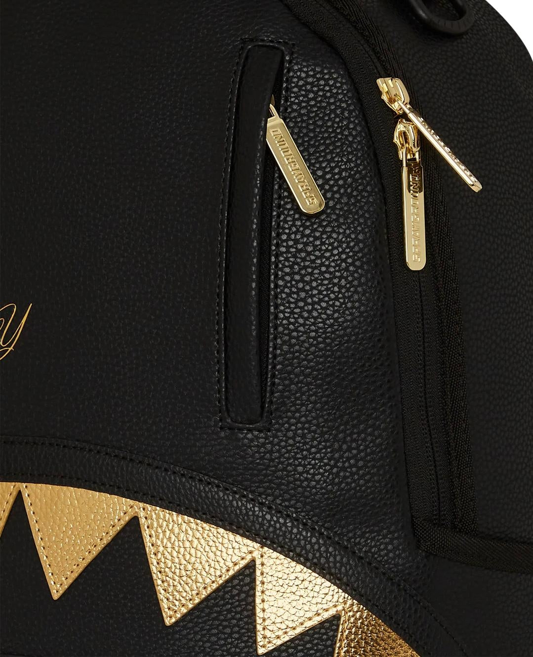 Zaino Sprayground nero Shark central gold dlxsv backpack