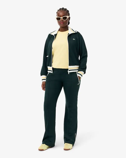 Felpa Lacoste fullzip in nylon con bordi a contrasto donna