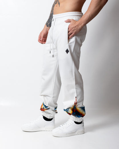 Pantalone Marcelo Burlon in felpa "Orange Wings" uomo