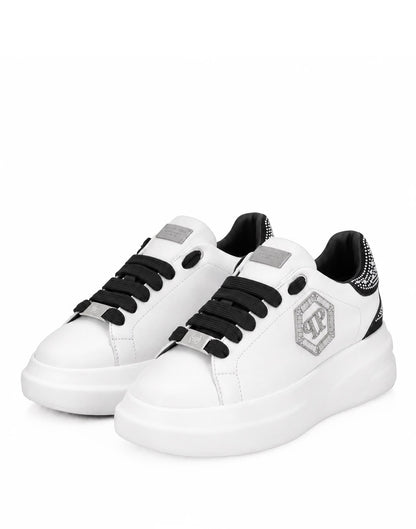 Scarpe Philipp Plein in pelle con logo e brillantini