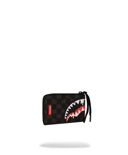 Portafoglio Sprayground nero dripping sharks in paris  zip-out walle