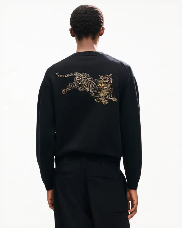 Cardigan Kenzo Paris in lana con grafica di perline luminose