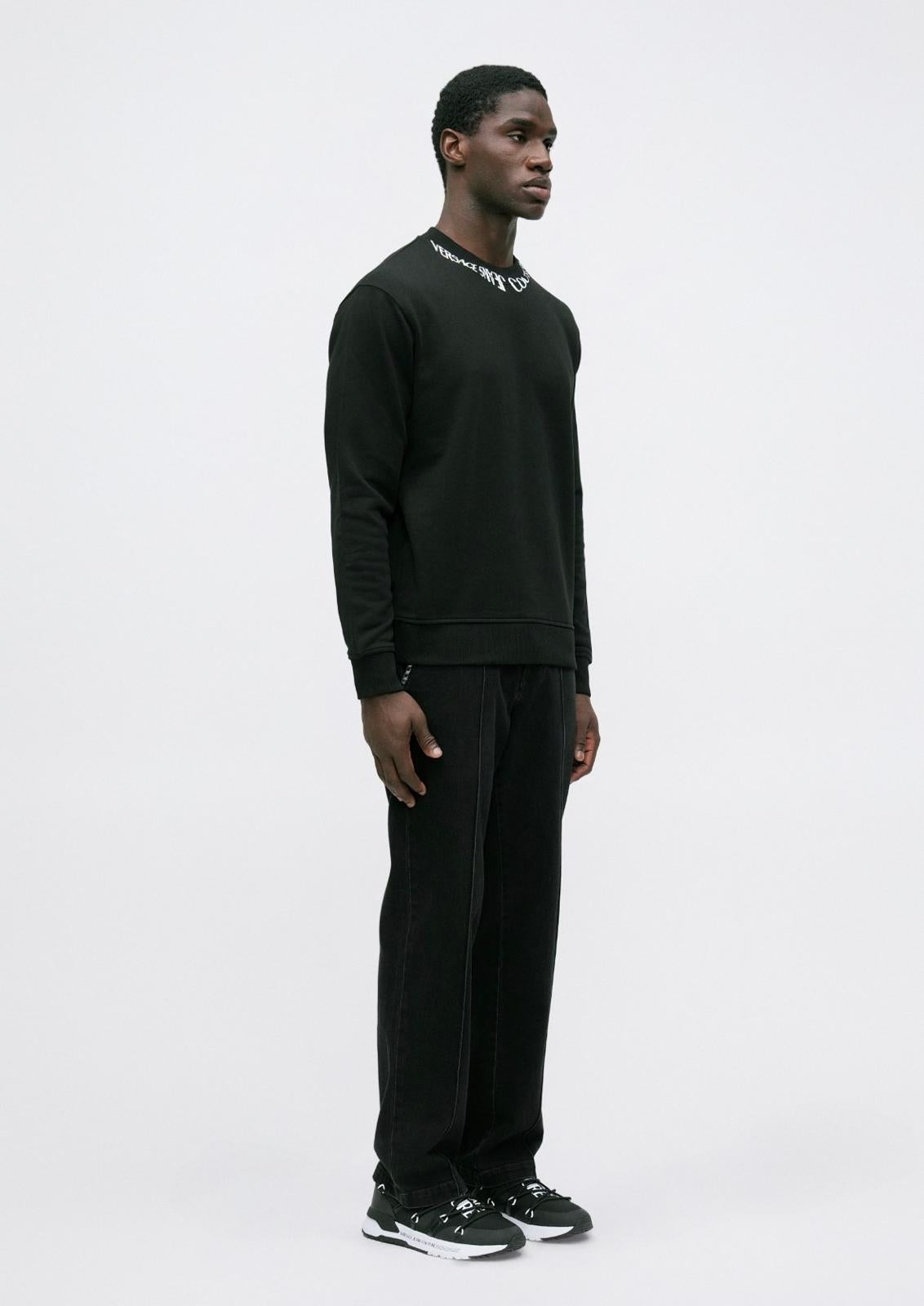 Felpa Versace Jeans Couture girocollo "Logo Liquify" uomo