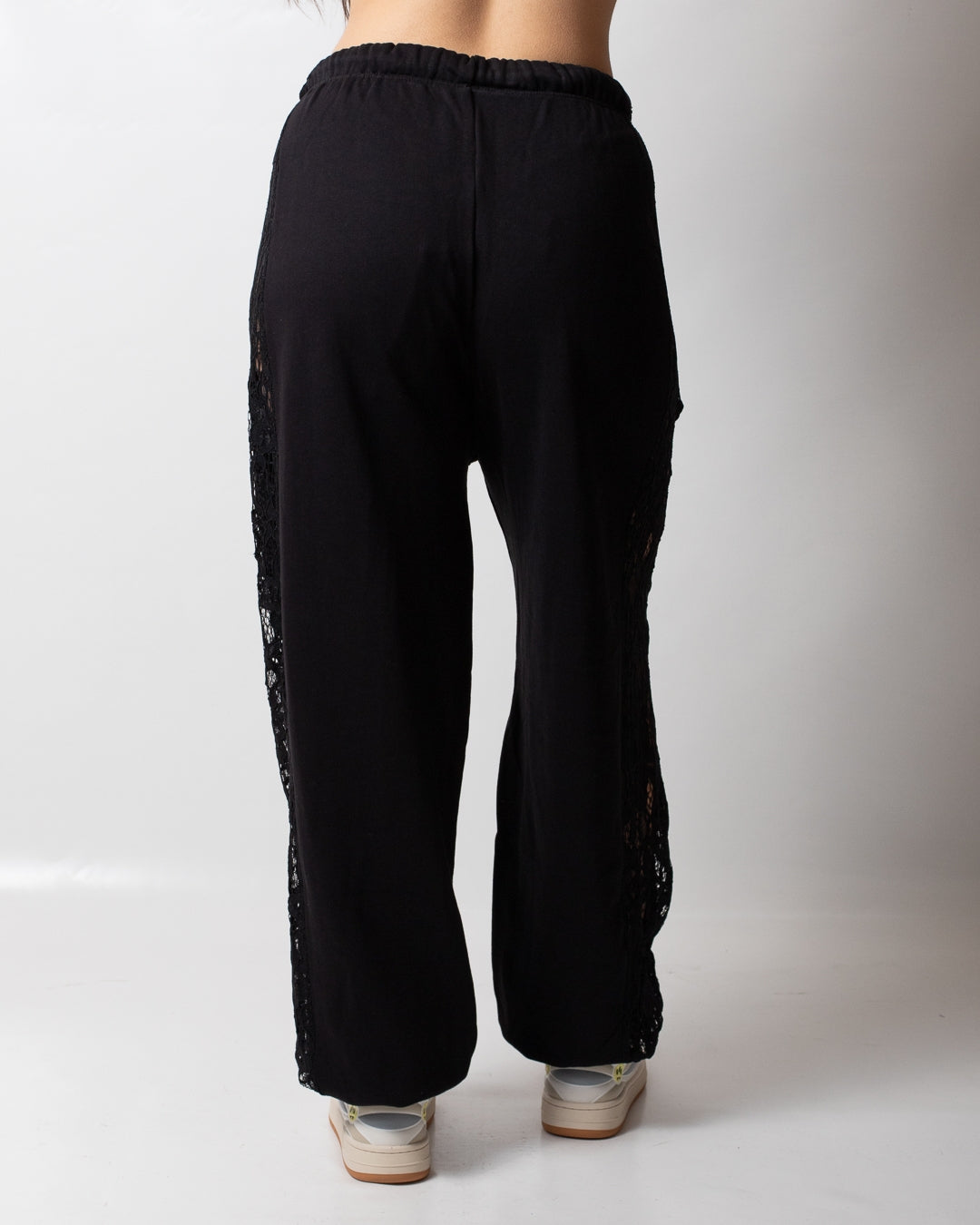 Pantalone Disclaimer in felpa con pizzo donna