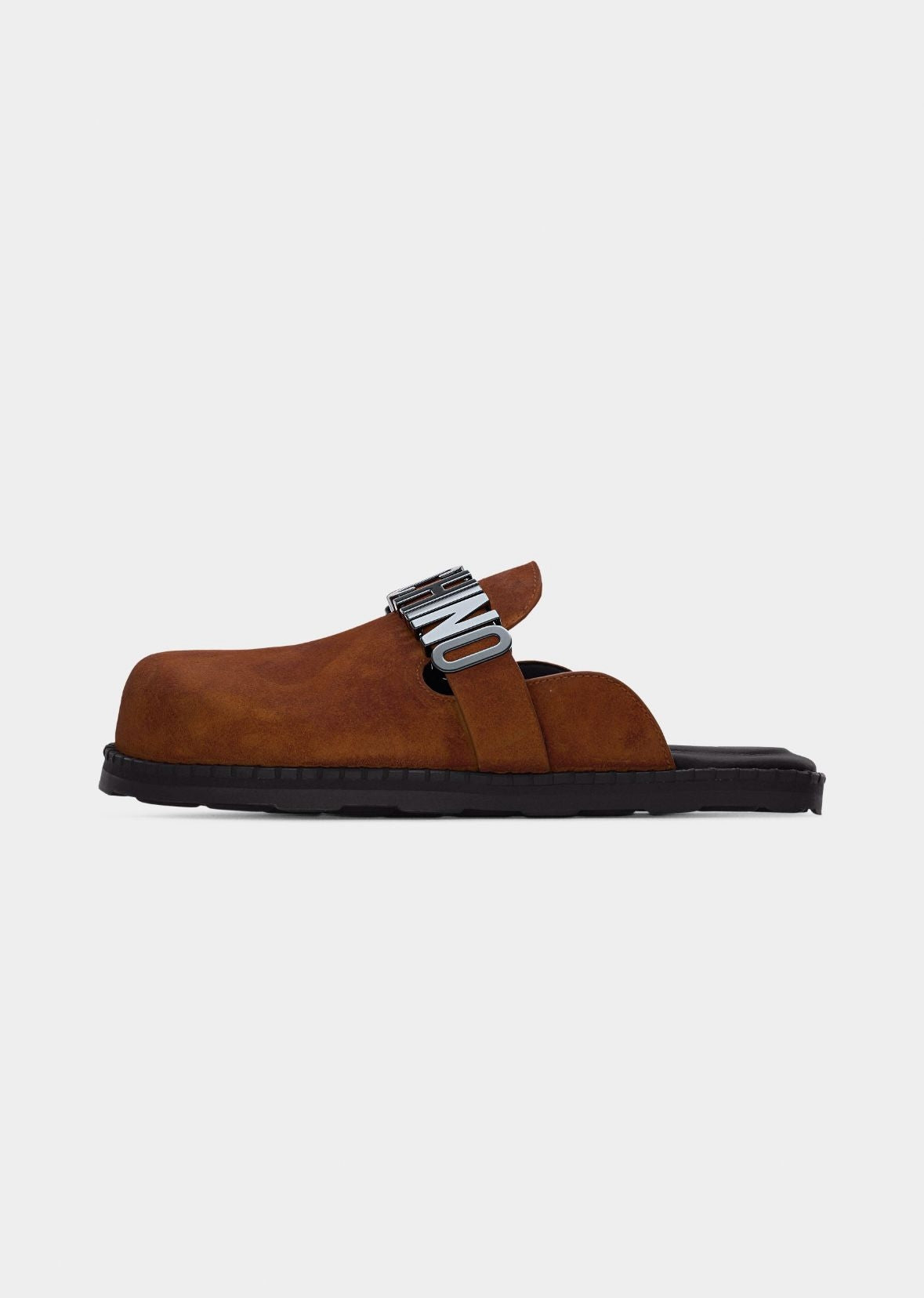 Sandalo Moschino in pelle scamosciata uomo