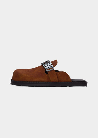 Sandalo Moschino in pelle scamosciata uomo