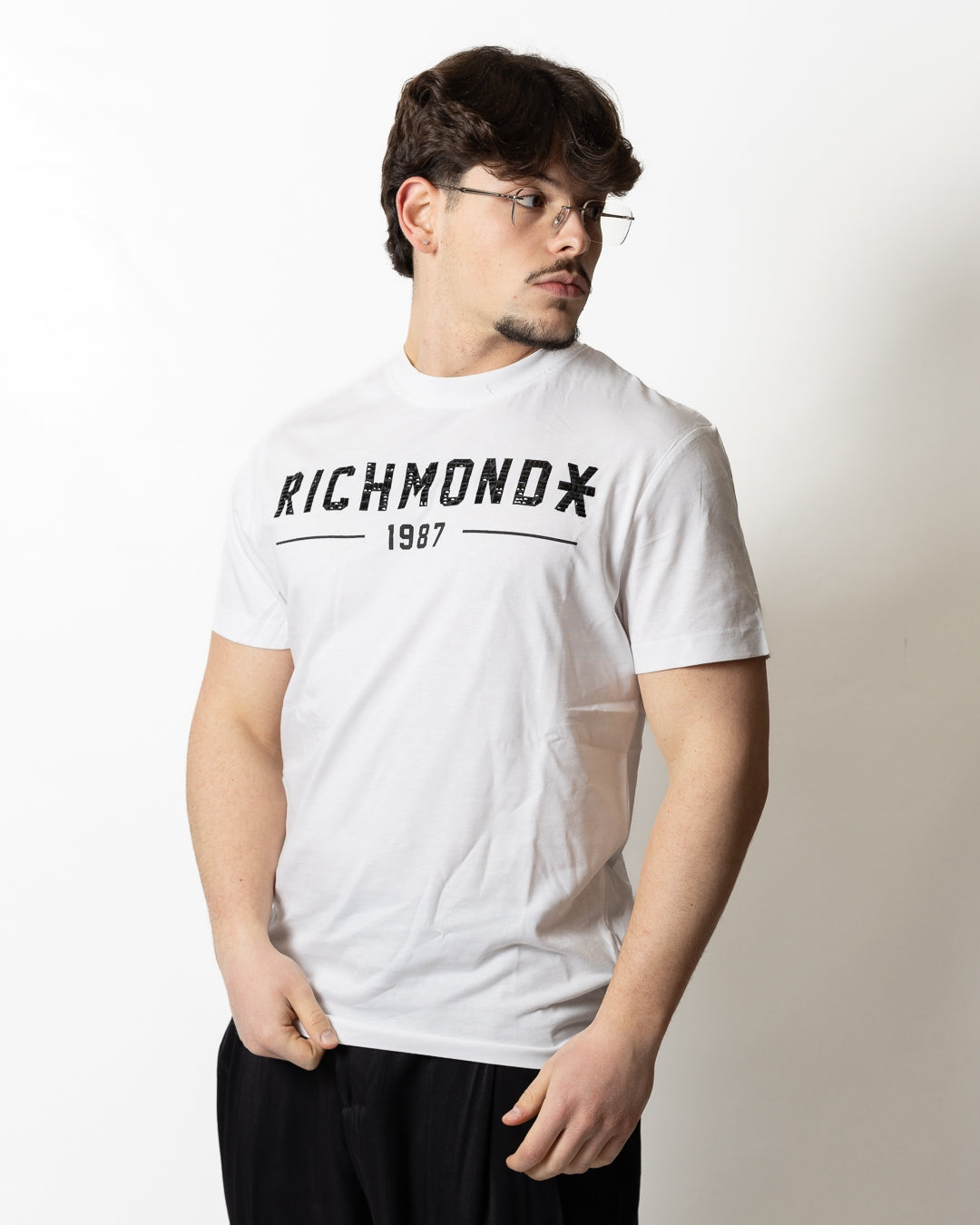 T-Shirt Richmond X con logo strass uomo