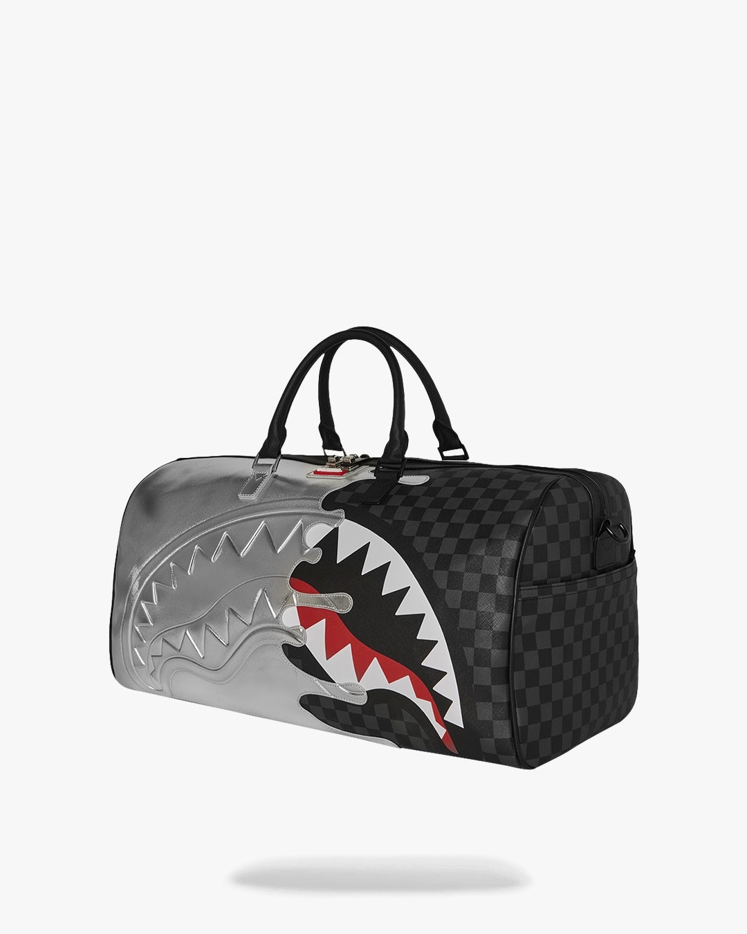 Borsone Sprayground nero SILVER SIDE DRIP BLACK CHECK LARGE DUFFLE 
