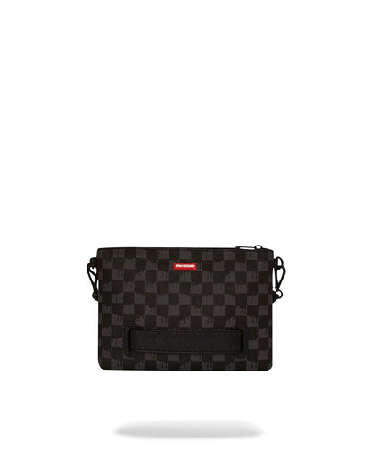 Pochette Sprayground nero dripping sharks in paris crossover clutch con tracolla