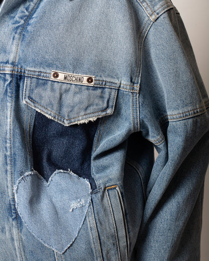 Giubbotto Moschino in denim con patch