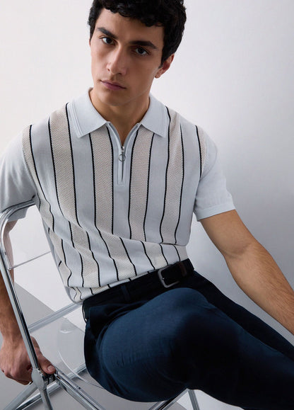 Polo Liu Jo in maglia con mezza zip uomo