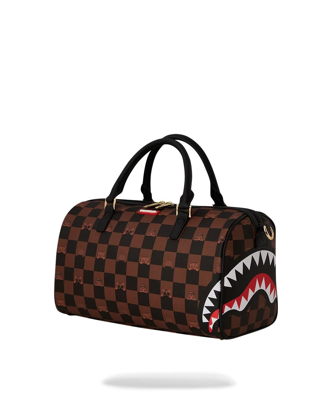 Borsa Sprayground marrone peeking character  mini duffle