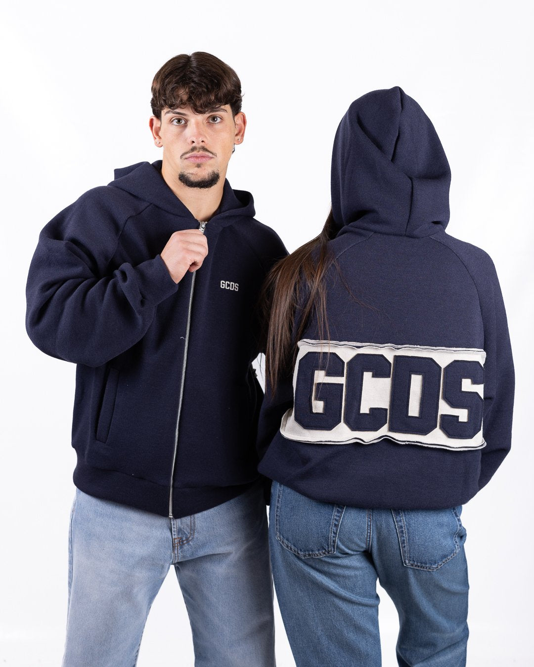 Maglia GCDS full zip con cappuccio 