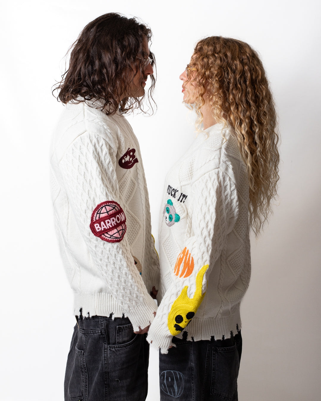 Maglia Barrow girocollo in misto lana con patch
