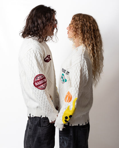 Maglia Barrow girocollo in misto lana con patch