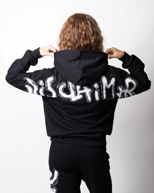 Felpa Disclaimer con cappuccio e logo glitter donna