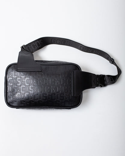 Tracolla GCDS in pelle con logo all-over