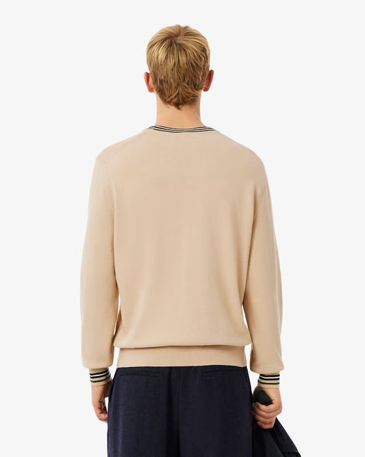 Maglia Lacoste girocollo con strisce a contrasto uomo