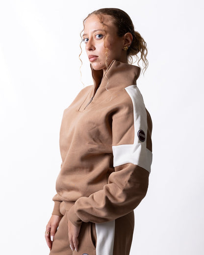 Felpa Colmar mezza zip color block donna