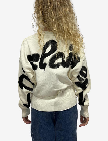 Maglia Disclaimer girocollo con logo in rilievo donna