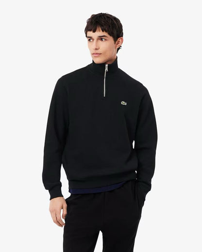 Felpa Lacoste mezza zip con logo ricamato