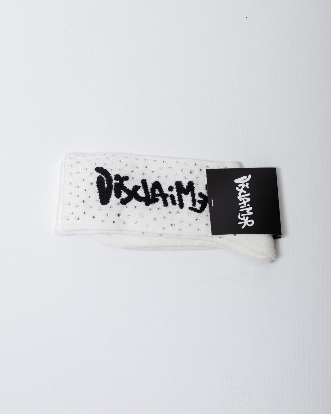 Calze Disclaimer in spugna con logo e strass