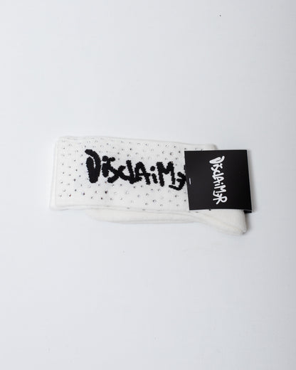 Calze Disclaimer in spugna con logo e strass