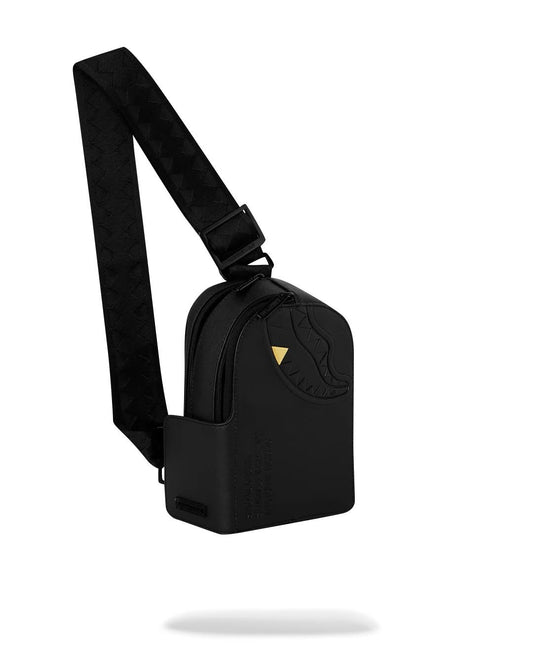 Tracolla Sprayground nero BLACKED OUT EMBOSSED GOLD TOOTH BACKPACK SLING