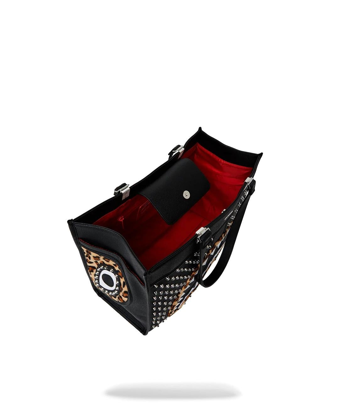 Borsa Sprayground nero cheetah punk tortuga tote