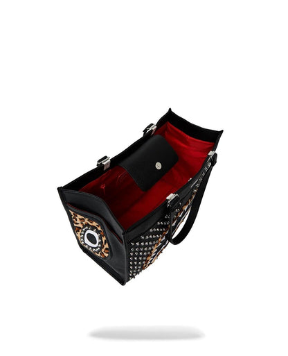 Borsa Sprayground nero cheetah punk tortuga tote