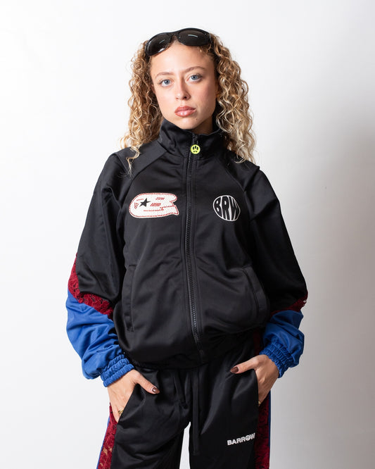 Felpa Barrow fullzip in nylon con patch donna